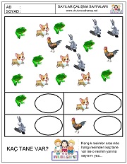 okul öncesi çocuklar için sayı kavramı ile ilgili çalışma sayfaları